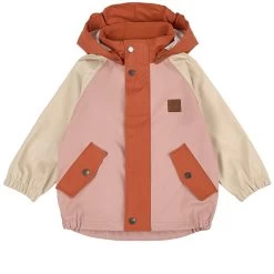 Edinburgh Color-blocked Recycled Rain Jacket Woody Rose/Rust