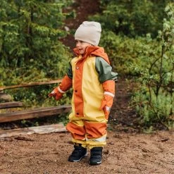 Edinburgh Recycled Lined Rain Coverall Yellow/Rust/Moss -Childrens Fashion Discount Store 1024x1024 1365