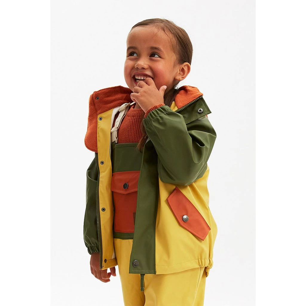 Edinburgh Recycled Rain Jacket Yellow/Rust/Moss 4 Edinburgh Recycled Rain Jacket Yellow/Rust/Moss - Image 2