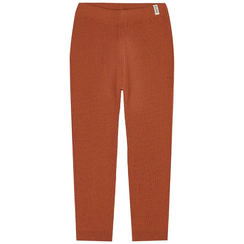Rib-knit Pants Rust 3 Rib-knit Pants Rust