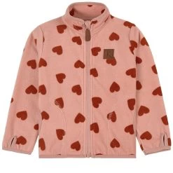 Northpole Recycled Heart Printed Fleece Jacket Woody Rose
