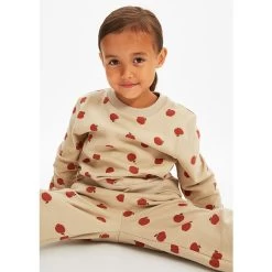 GOTS Heraklion Printed Sweatshirt With Apples Sand -Childrens Fashion Discount Store 1024x1024 181