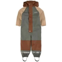 Edinburgh Recycled Lined Rain Coverall Green/Sand/Brown