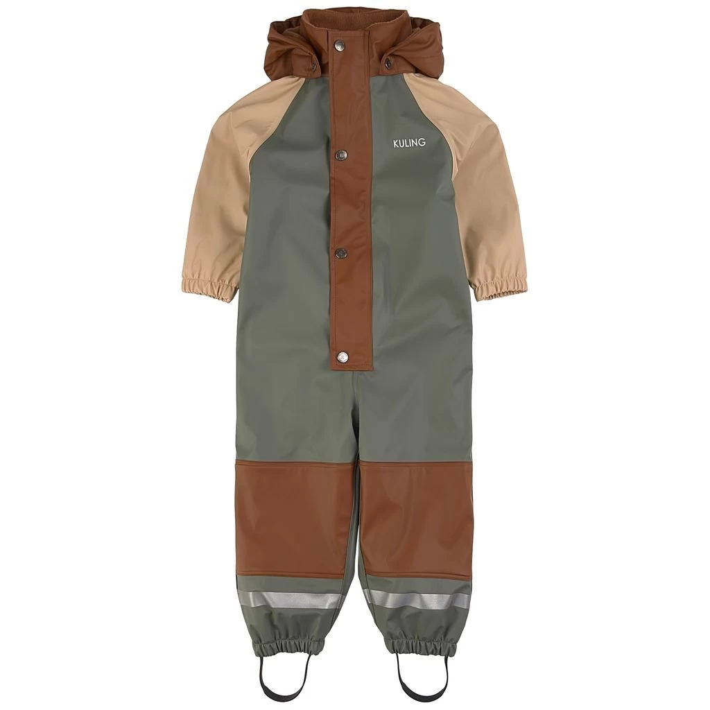 Edinburgh Recycled Lined Rain Coverall Green/Sand/Brown 3 Edinburgh Recycled Lined Rain Coverall Green/Sand/Brown