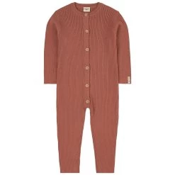 Rib-knit Onesie Burnt Pink