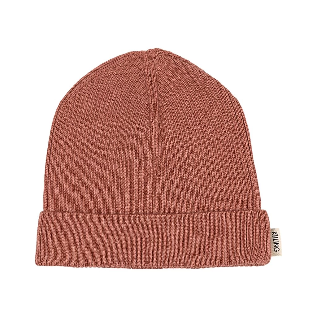 Rib-knit Hat Burnt Pink 3 Rib-knit Hat Burnt Pink