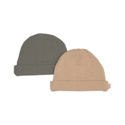 2-Pack Detroit GOTS Beanies Sand/Green