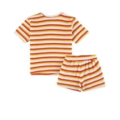 Kuling X Maja Terry Striped T-Shirt And Shorts Set Bright Red/Lemon -Childrens Fashion Discount Store 1024x1024 387