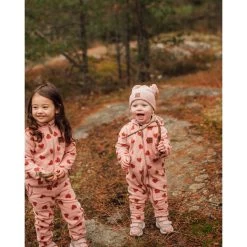 Northpole Recycled Heart Printed Fleece Coverall Woody Rose -Childrens Fashion Discount Store 1024x1024 543