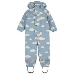 Douglas Lined Recycled Rain Coverall Mist Blue Clouds