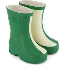 Kuling X Maja Rubber Boots - Diagonal Stripe Grass Green/Foggy White -Childrens Fashion Discount Store Kuling x Maja Rubber Boots Diagonal Stripe Grass Green Foggy White 2